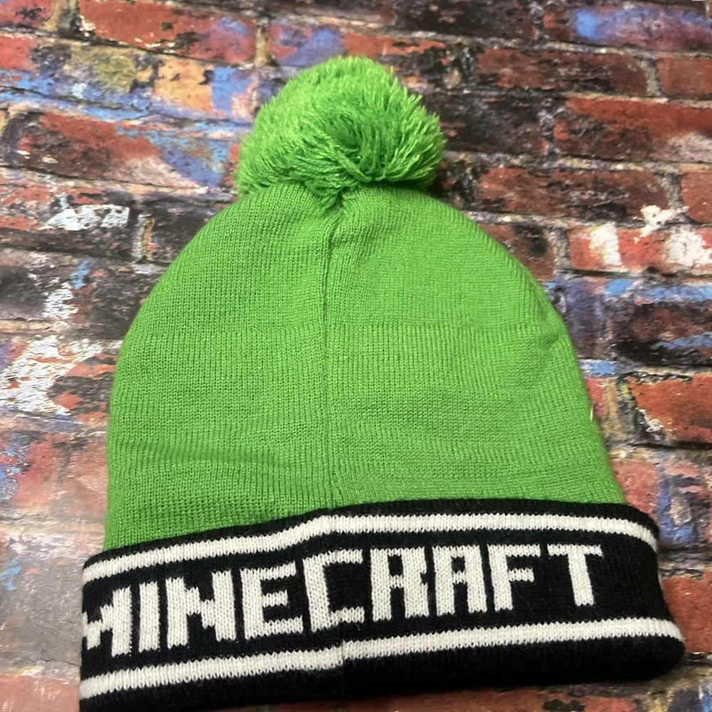 Minecraft Creeper Beanie With Poof